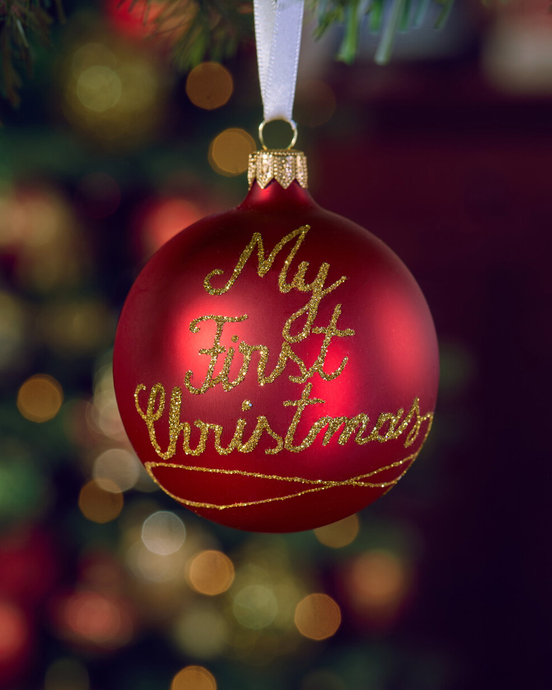 Lux My first Christmas Weihnachtskugel rot/gold 8cm