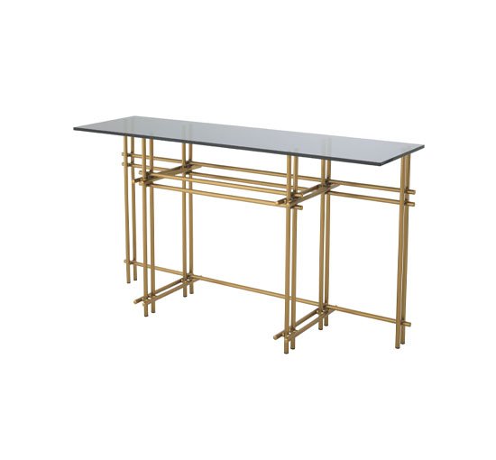null - Quinn console table brass