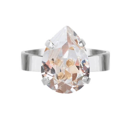 Mini Drop ring crystal rhodium