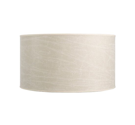 Leather Cream - Cylinder lampshade leather grey