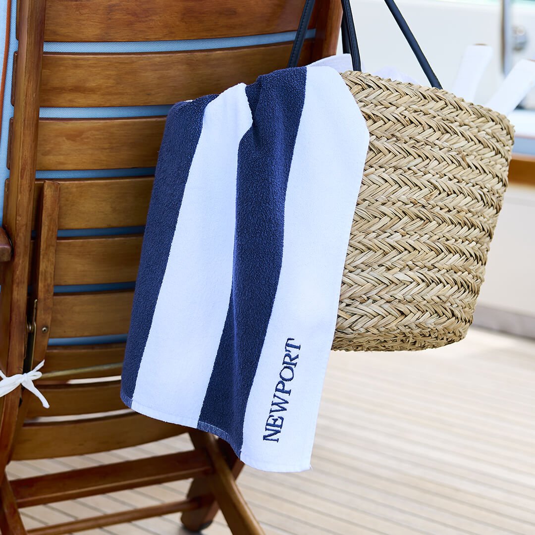 Santorini beach towel navy