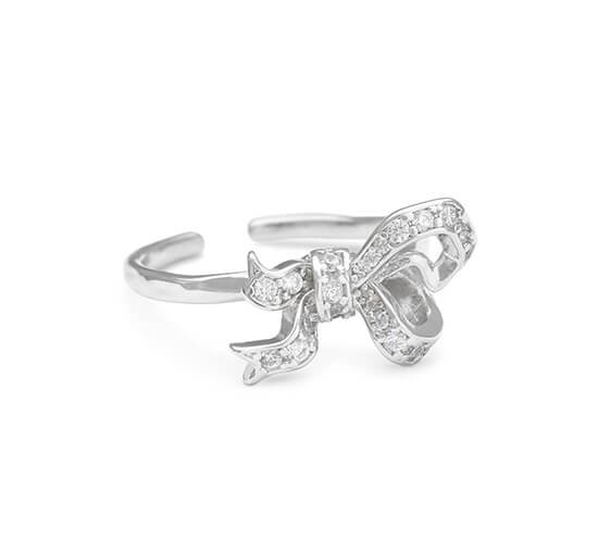 Versailles bow ring crystal/silver