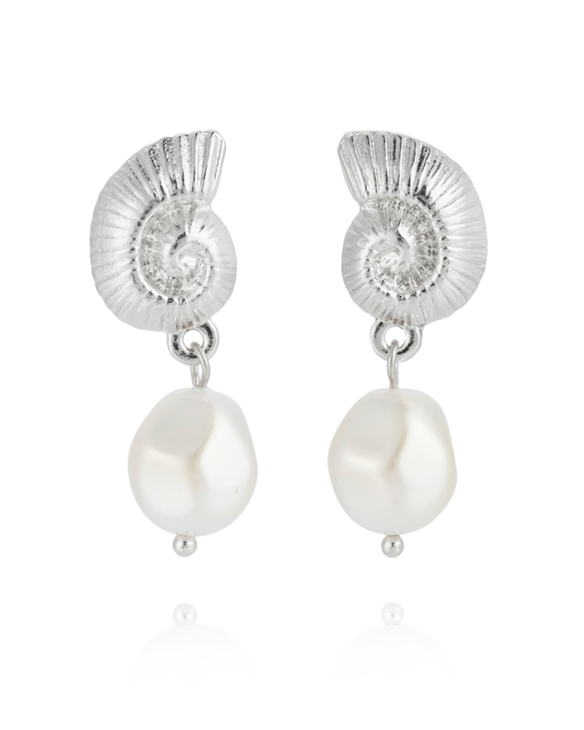 Seadora pearl rhodium earrings