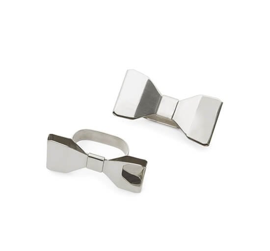 Silver - Bowie napkin ring steel pack of 2