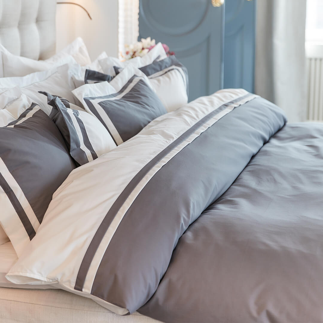 Belgravia påslakan grå/vit