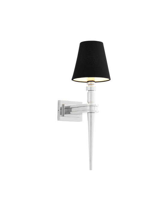 Waterloo vägglampa nickel/svart