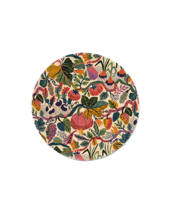 Heritage Garden rundt tæppe cream