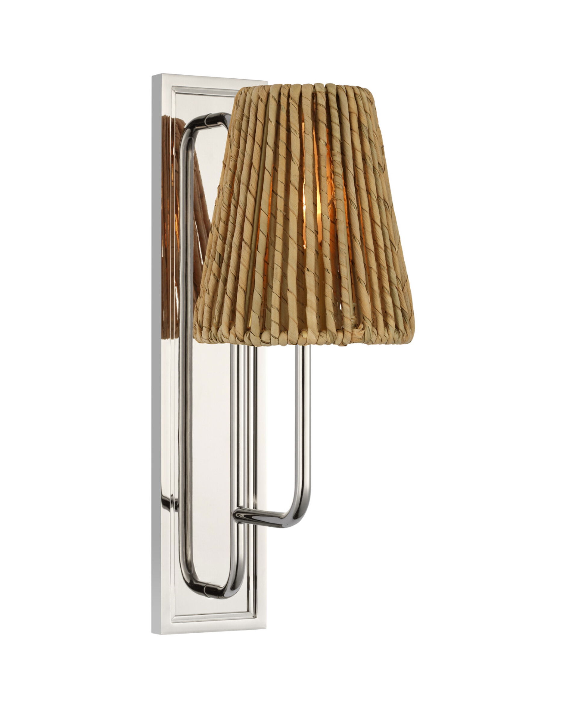 Rui Sconce Polished Nickel/Abaca Shade