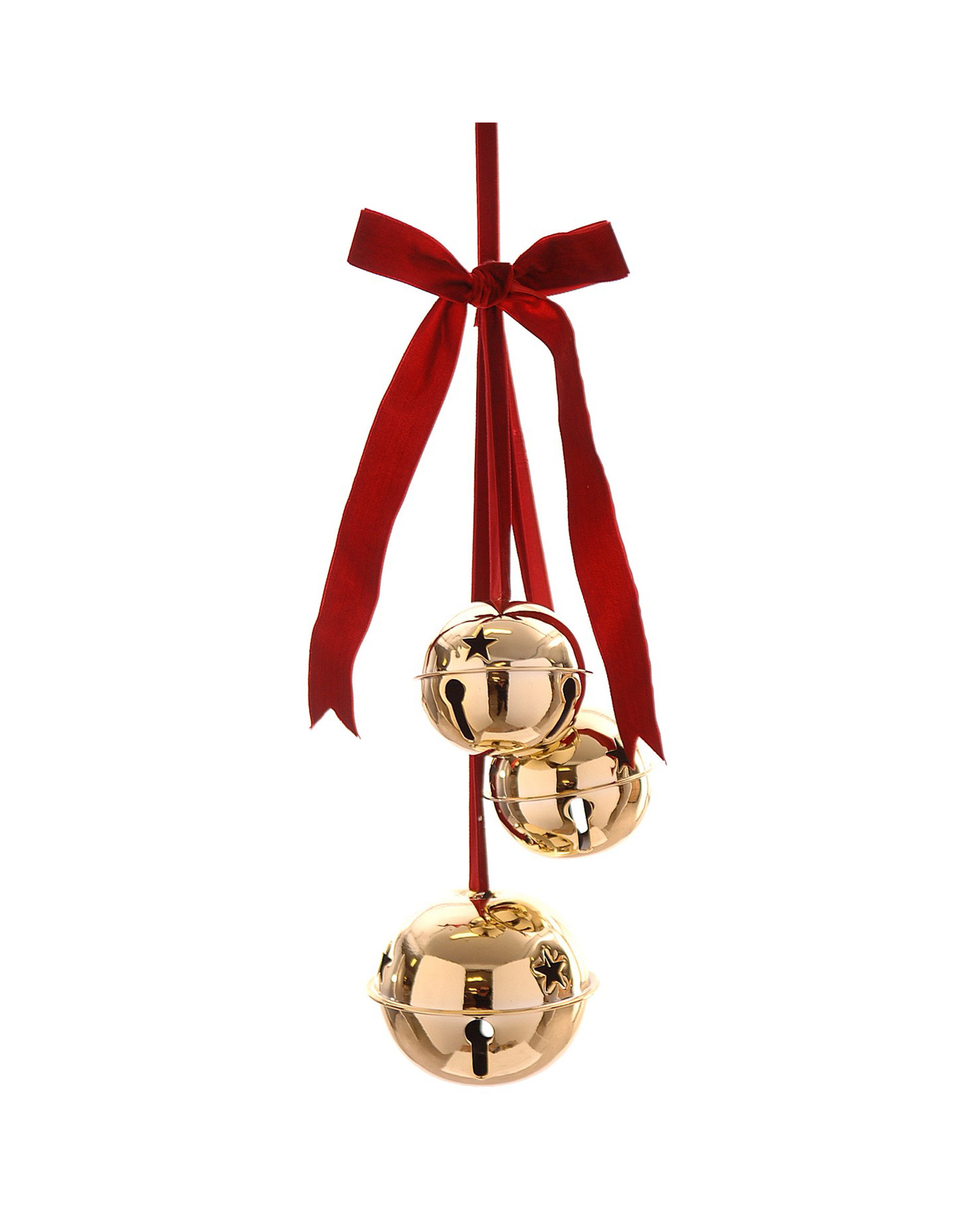 Jingle Bells dekoration rød/guld