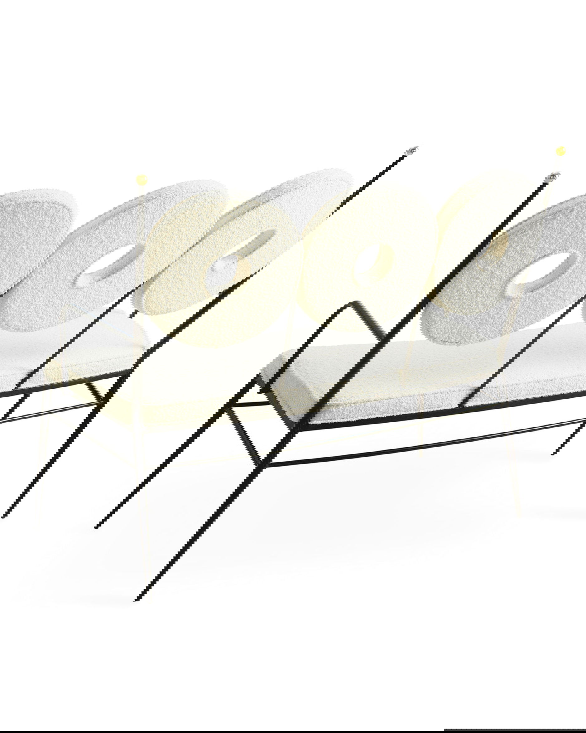 Rondo bänk bouclé white