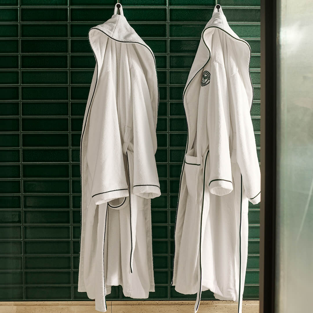 Wimbledon Baseline Robe White/Green