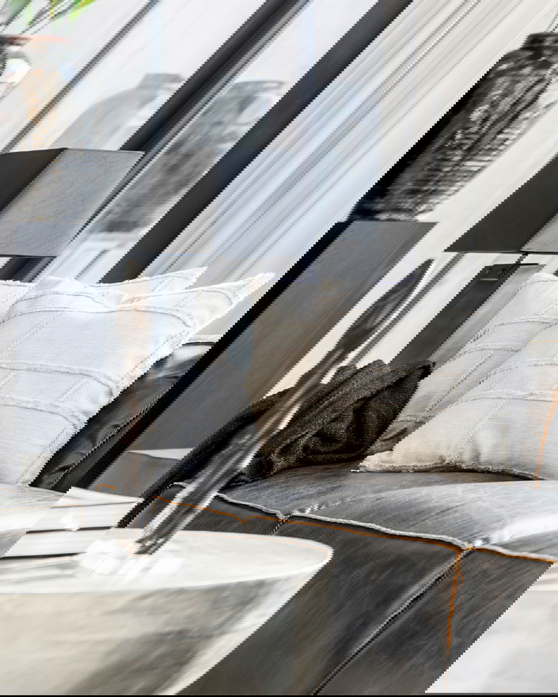 Abstract fringe kuddfodral off-white OUTLET