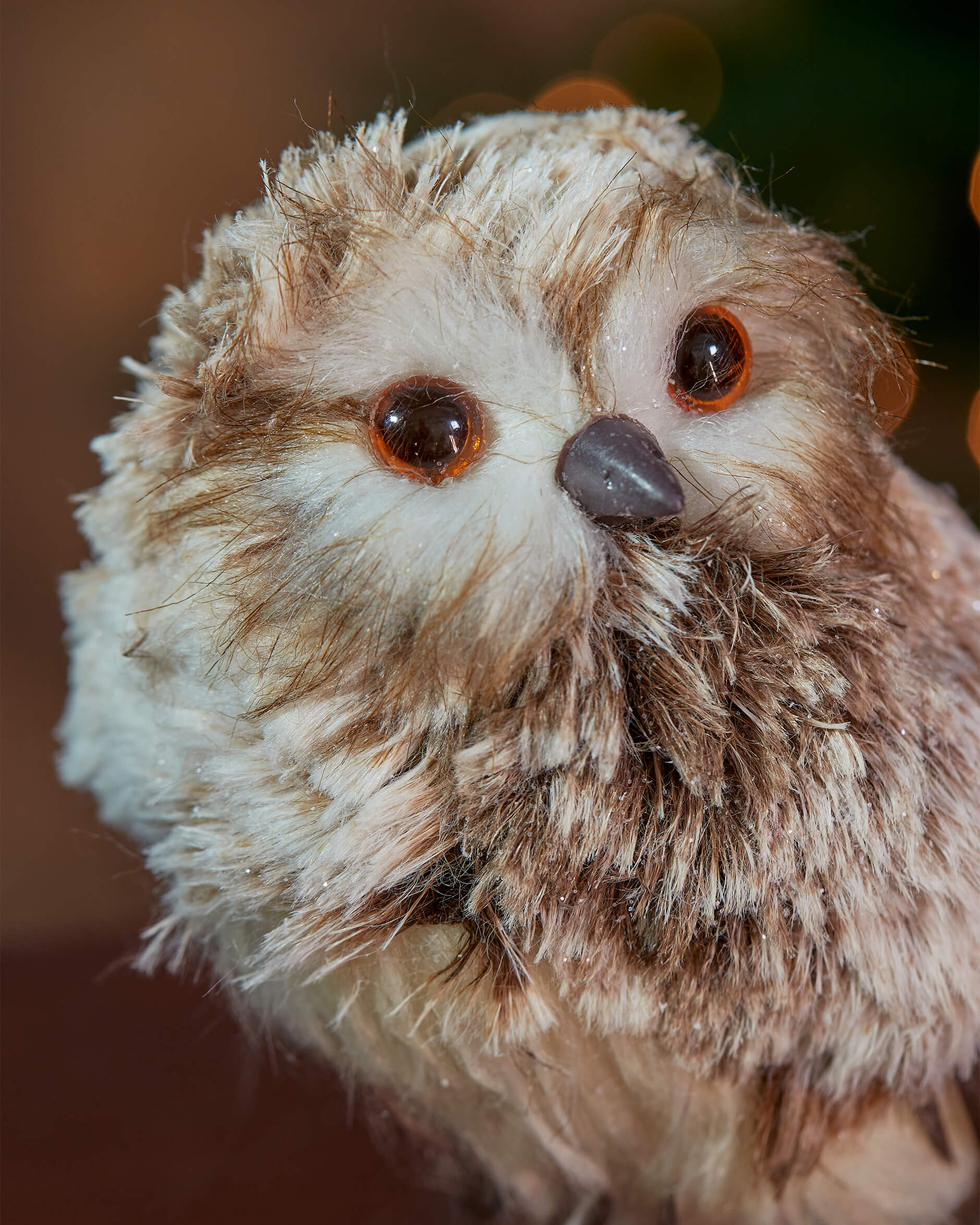 Milena uggla juldekoration brun/vit