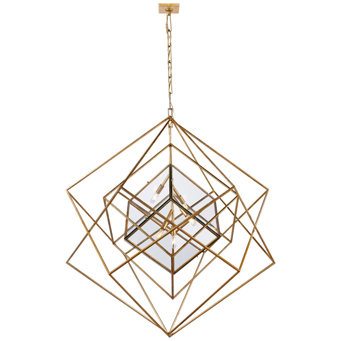 Cubist Large Chandelier Gild
