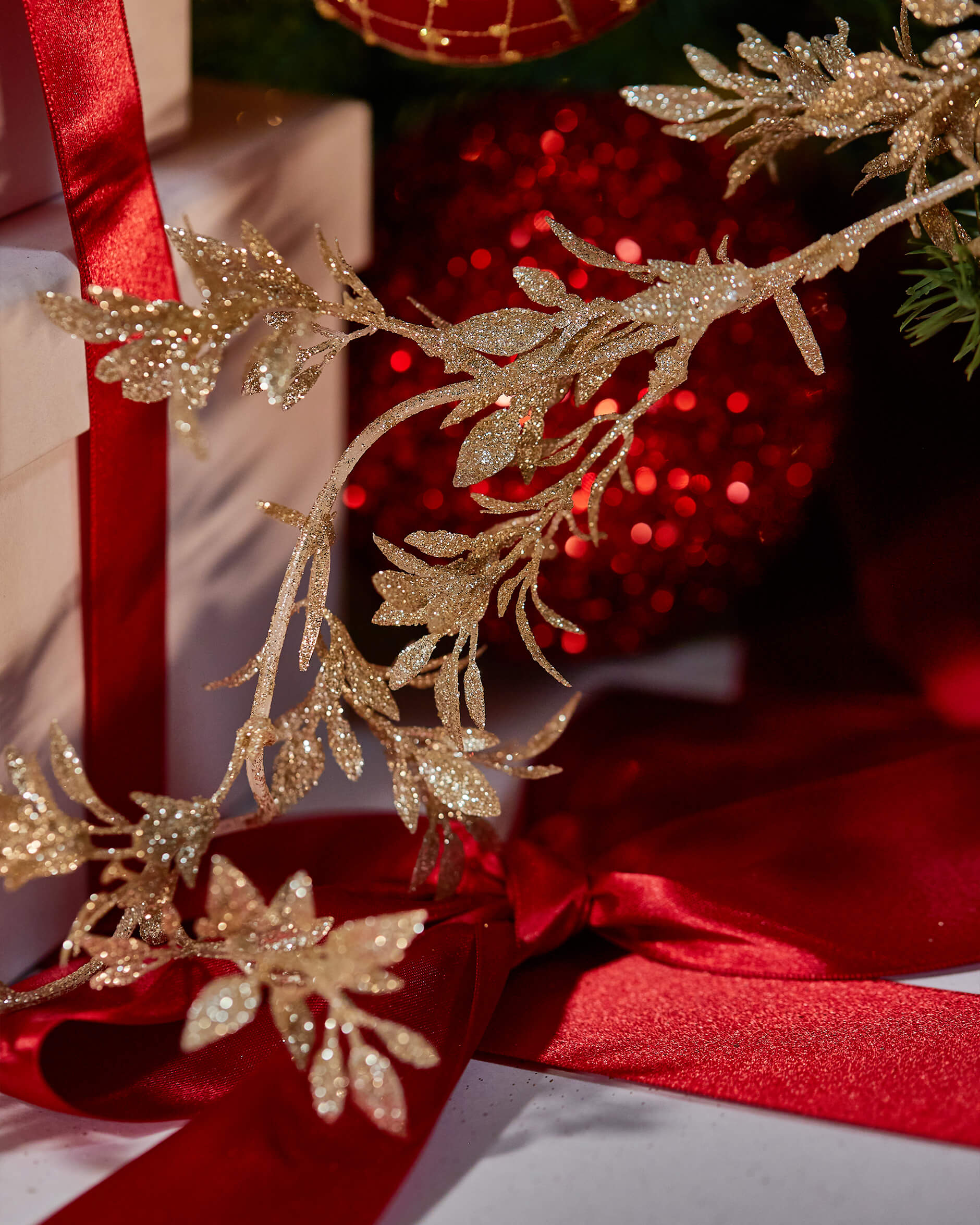 Colette bladgirlang champagne 180cm