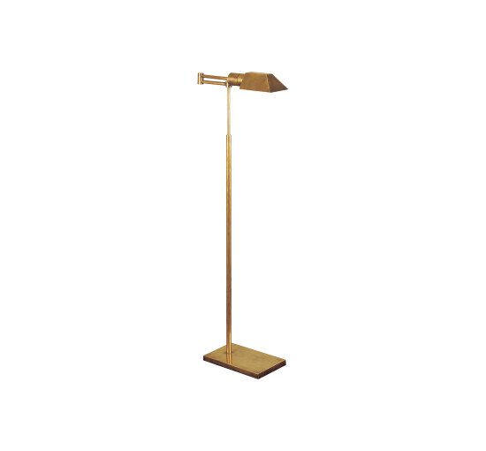 null - Studio Swing Arm Floor Lamp Antique Brass