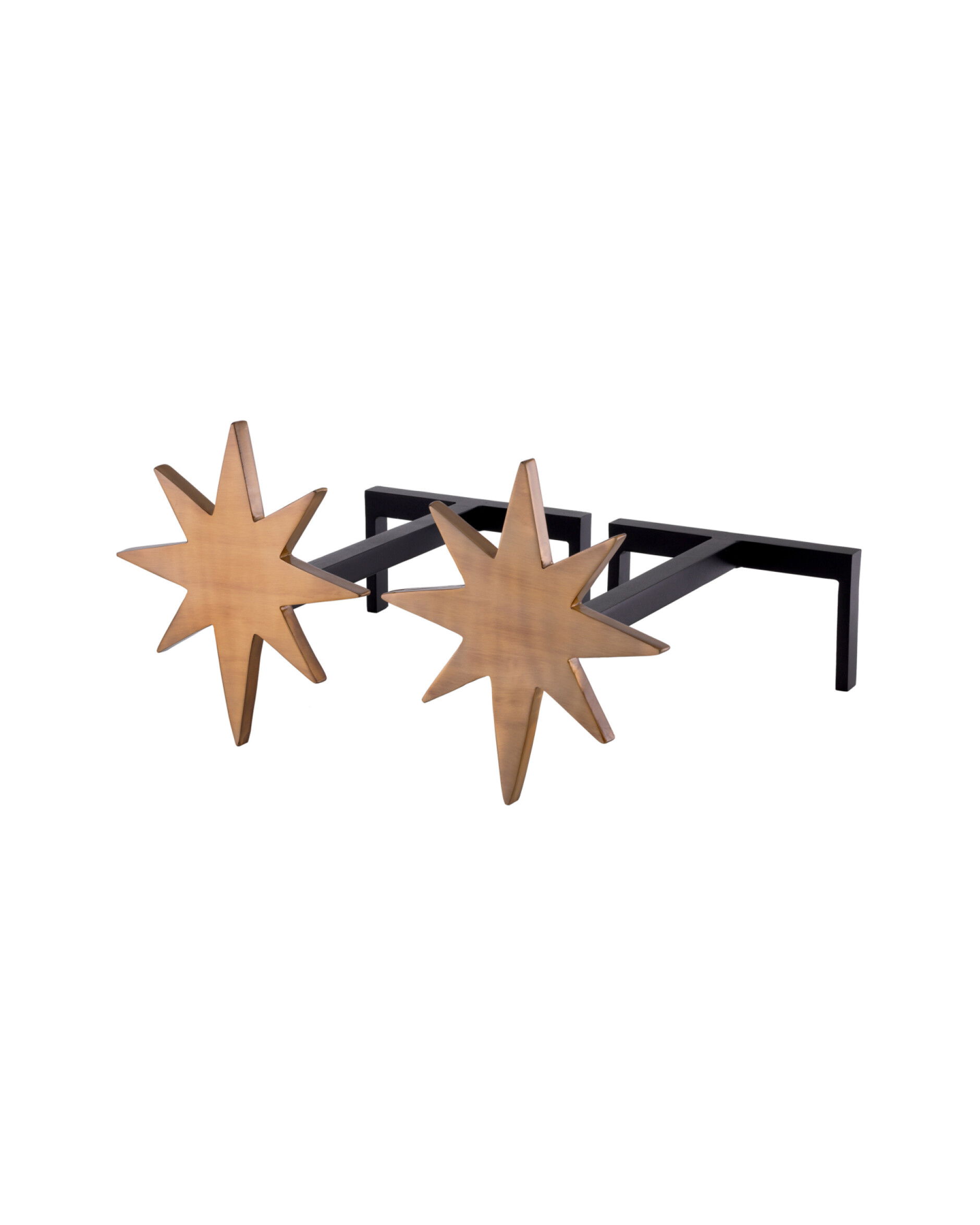 Star andiron mässing 2-pack