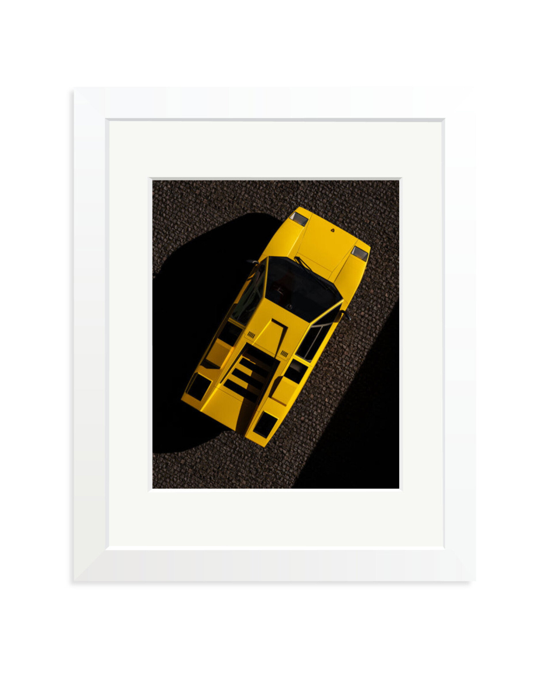 Birdseye View Lamborghini Countach White / Small
