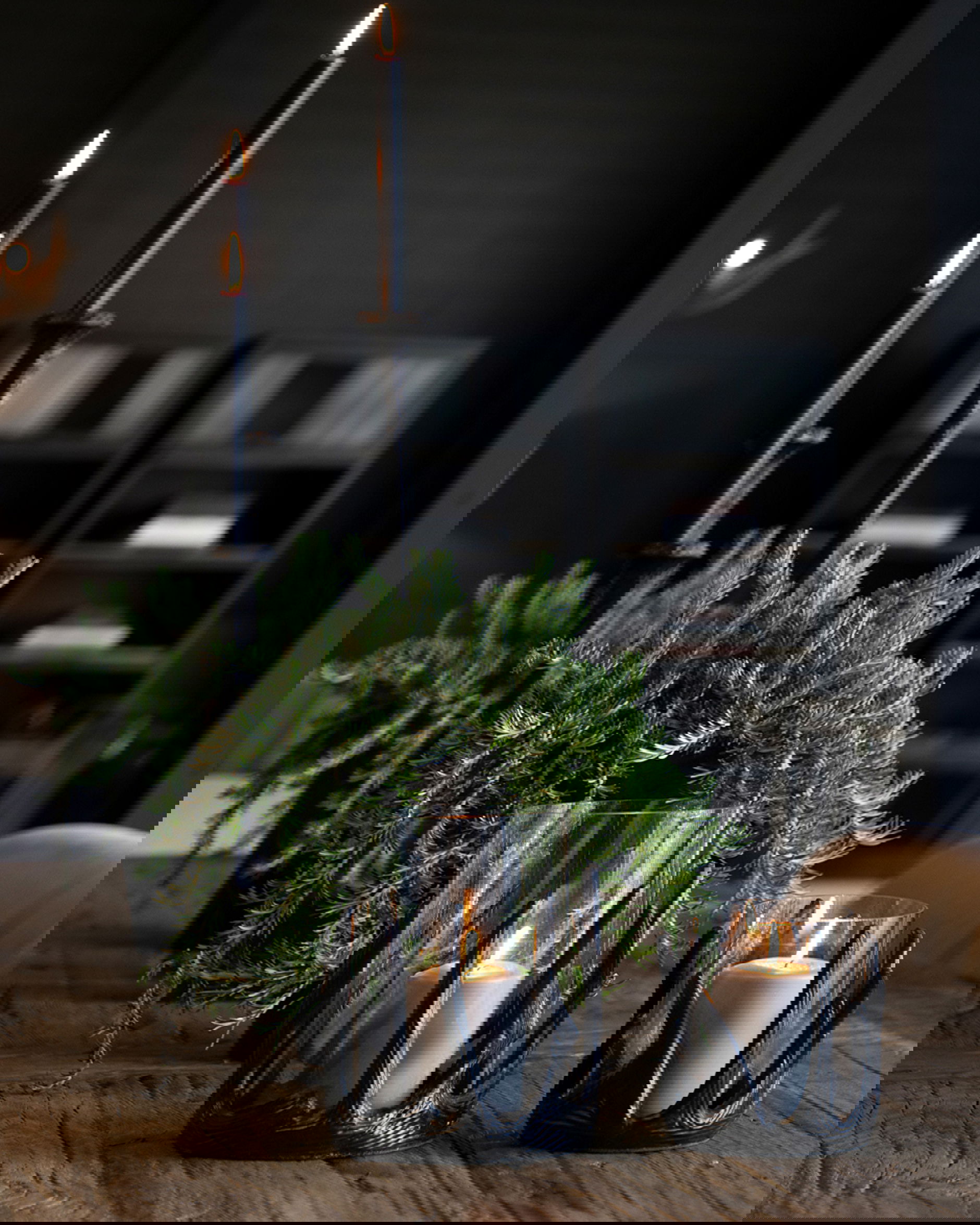 Antler ljuslykta svart OUTLET