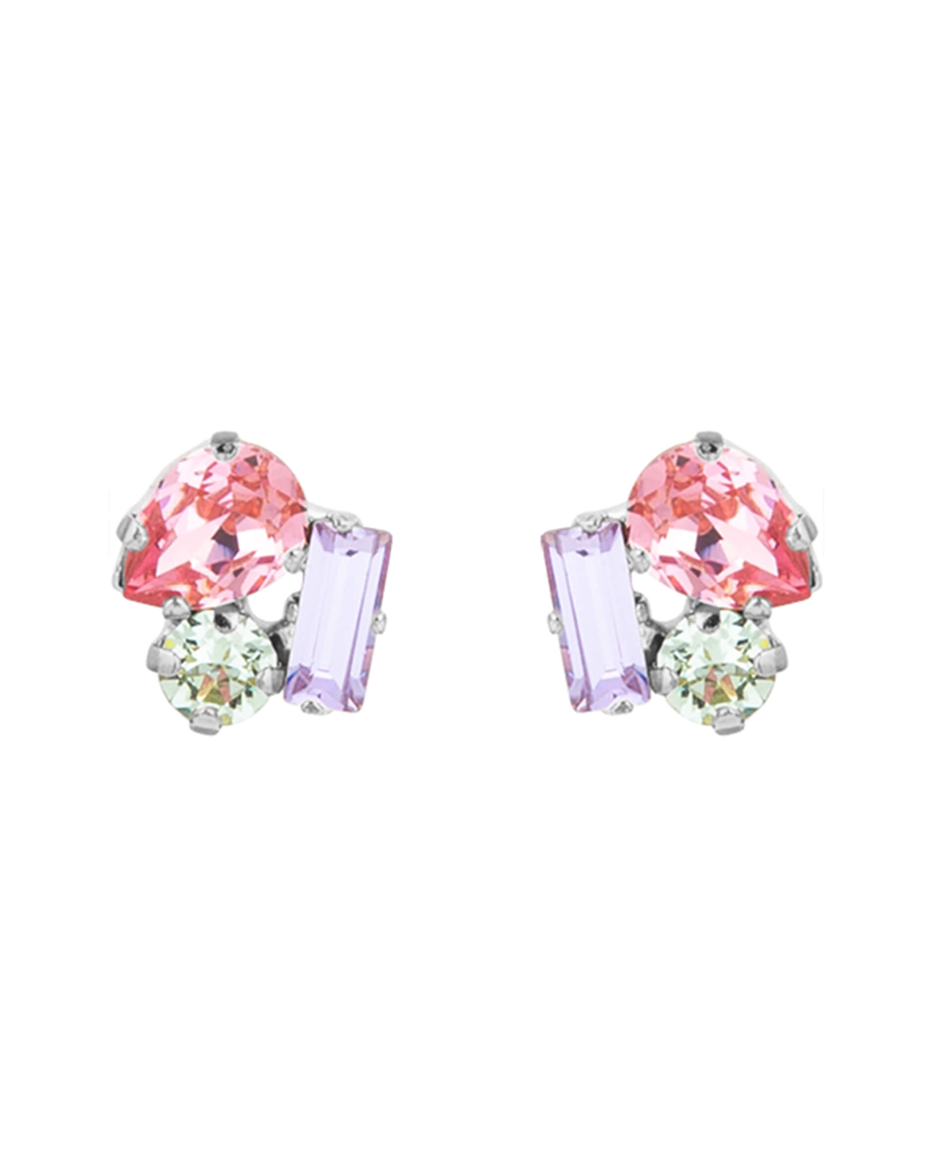 Isa earrings pastel combo rhodium