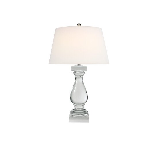 null - Balustrade Table Lamp Crystal/Linen