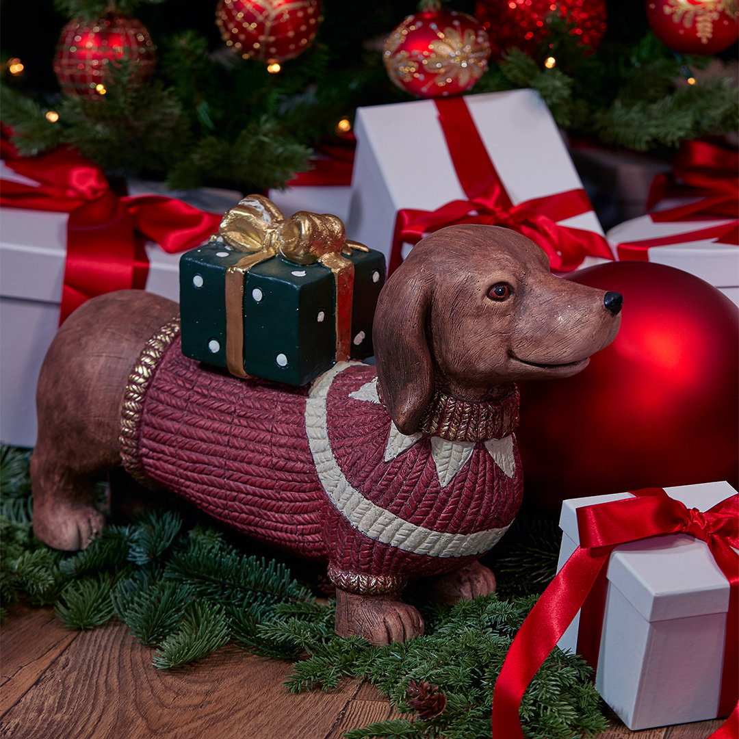 Chestnut hund juldekoration