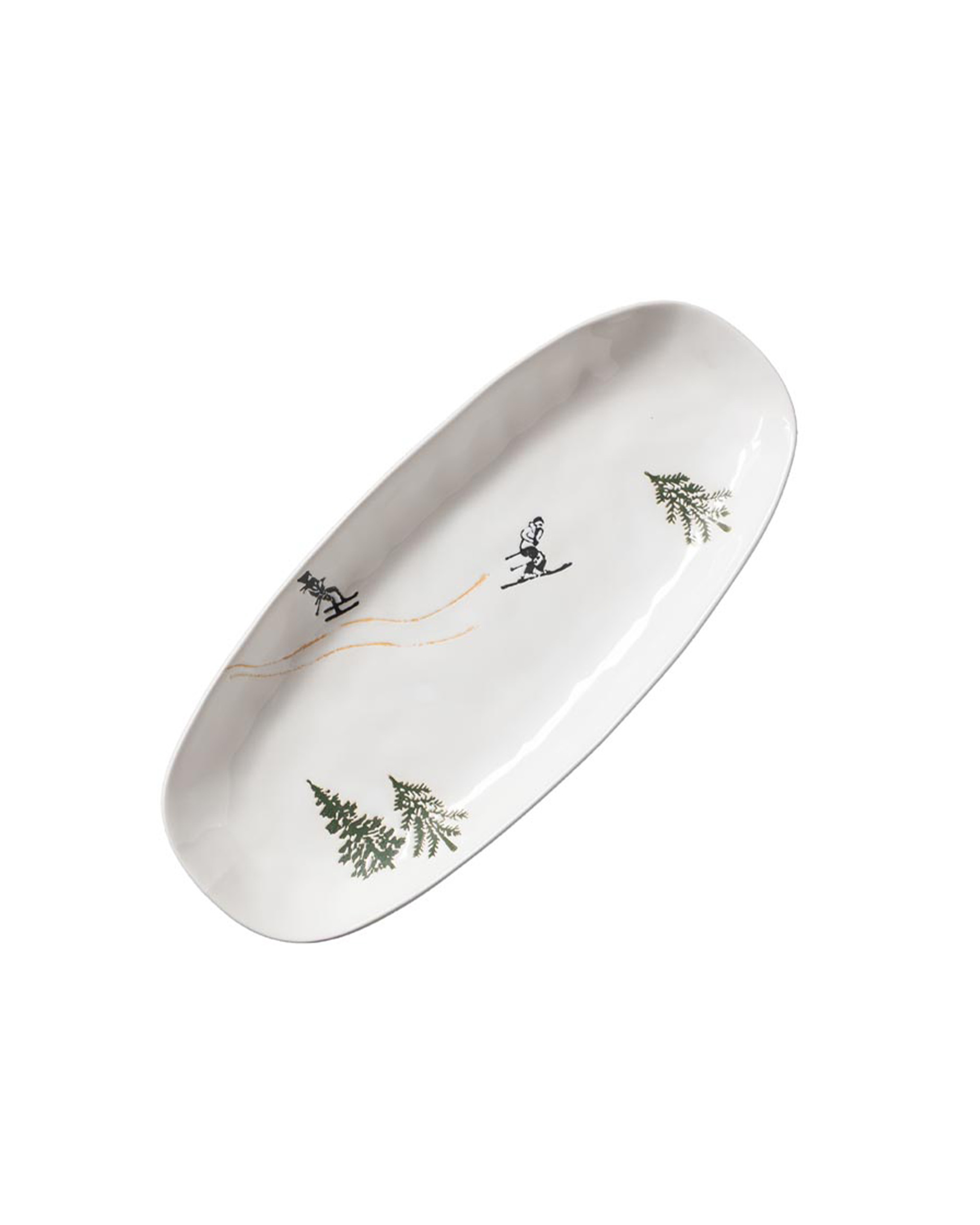Slalom oval serving platter