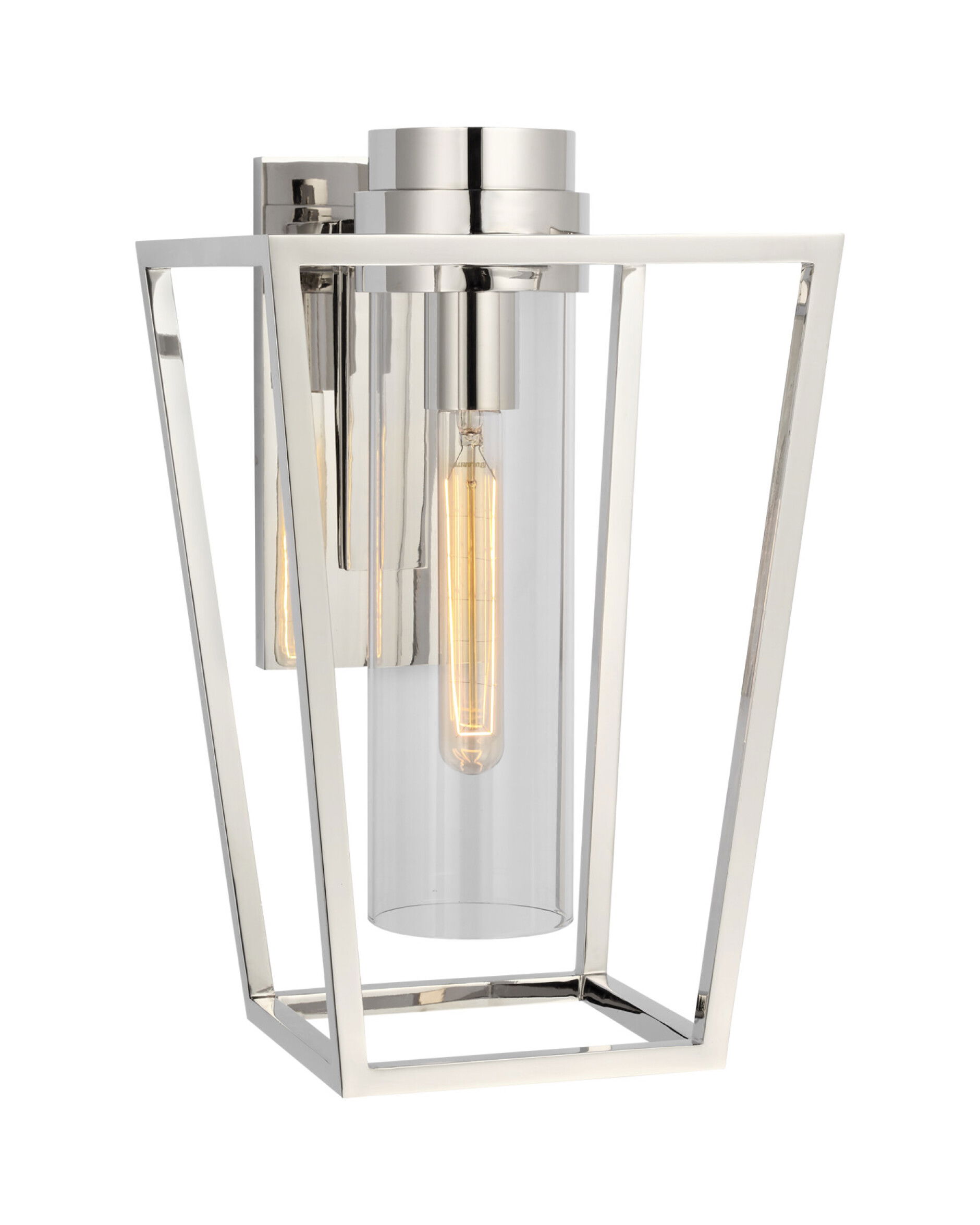 Presidio Bracketed Sconce Polished Nickel/Clear Glass S