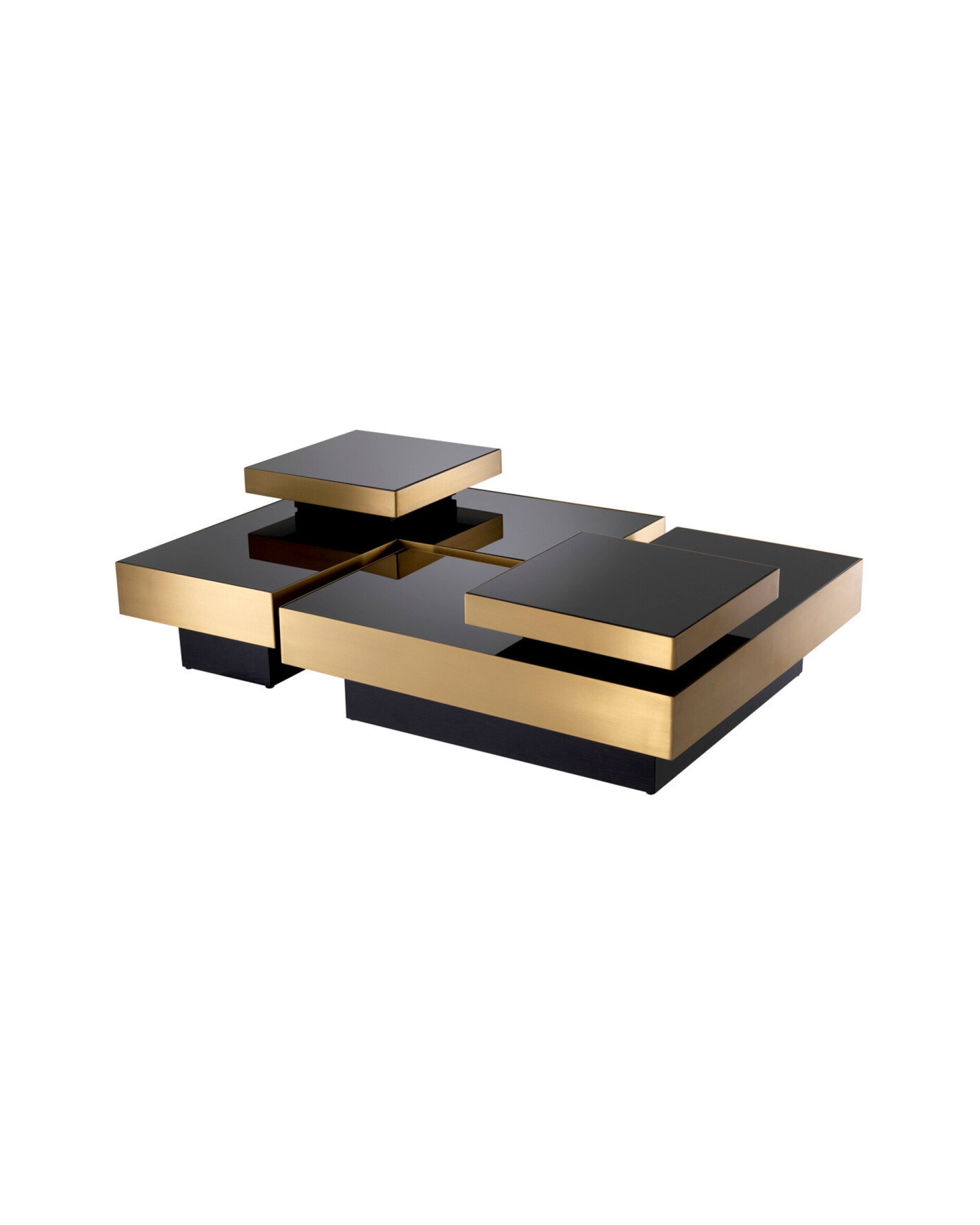 Nio black coffee table set, 4-piece