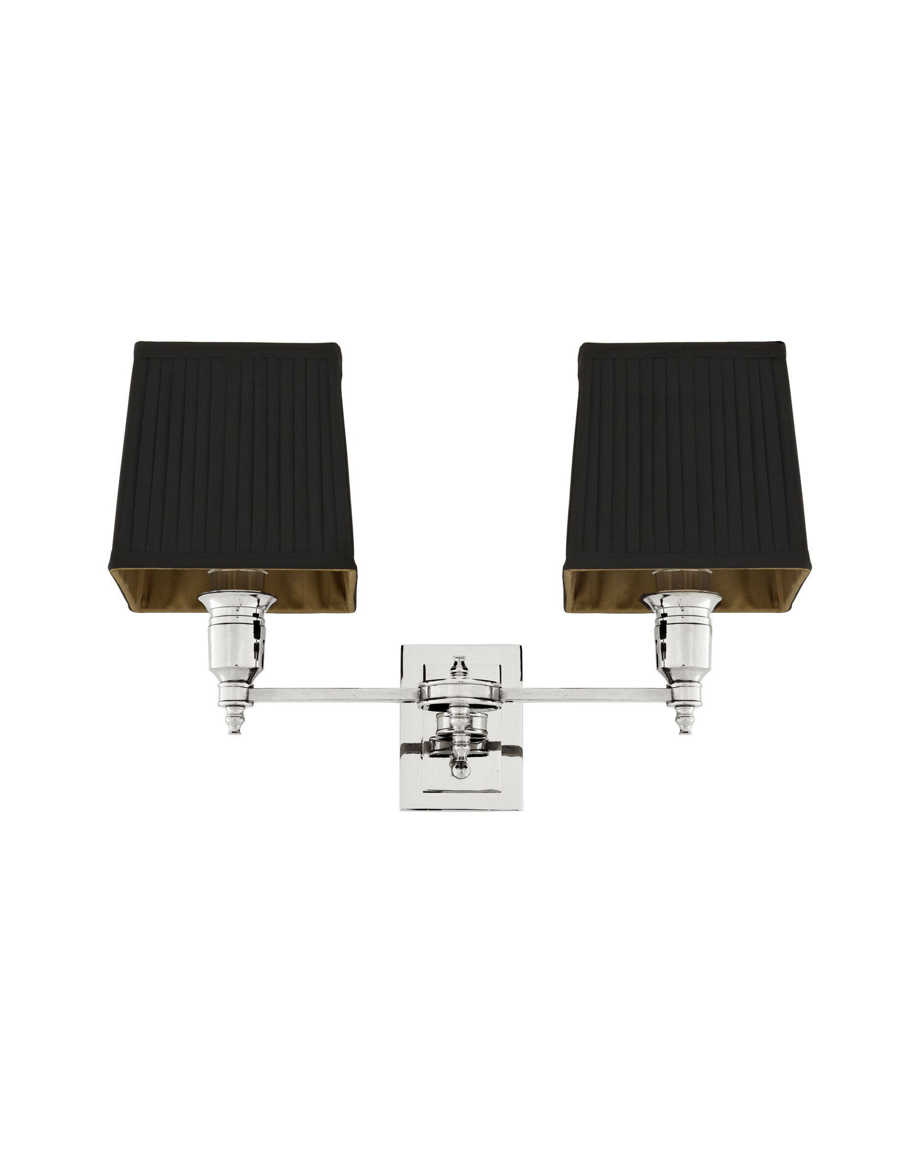 Lexington vägglampa dubbel nickel/svart