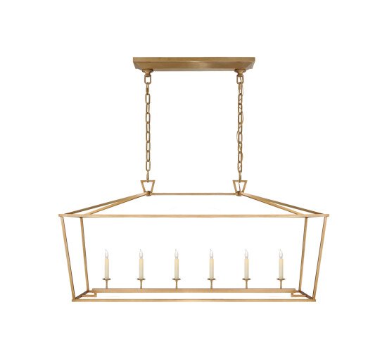 null - Darlana Large Linear Lantern Antique- Burnished Brass