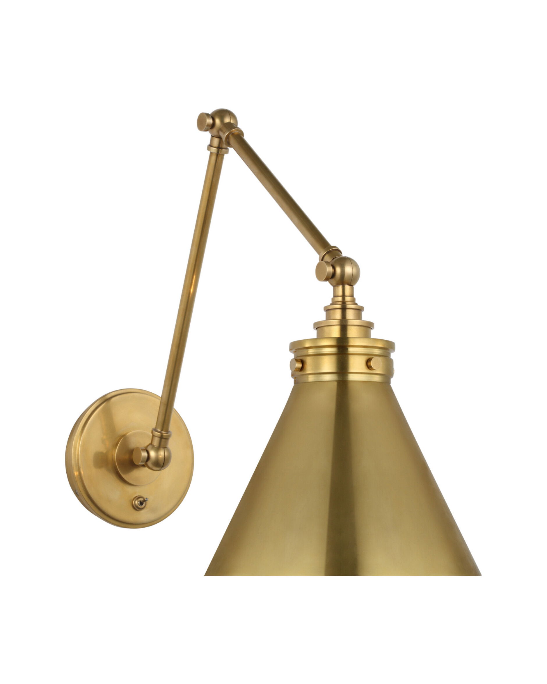 Parkington vägglampa dubbel antik mässing