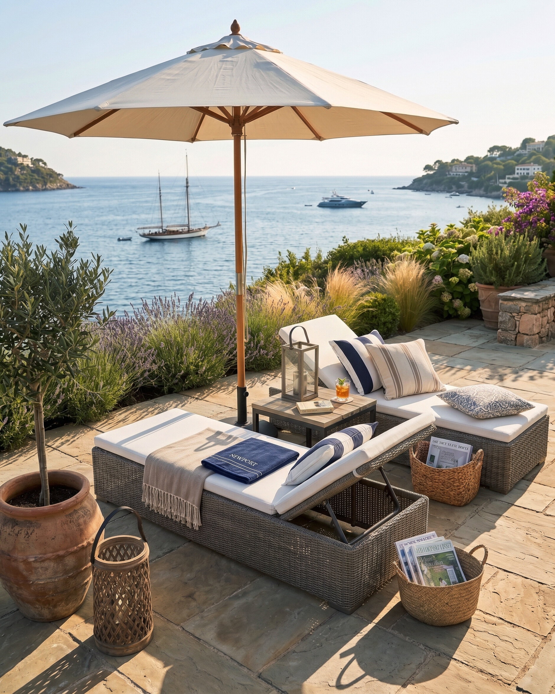 Orlando sun lounger with Anson side table