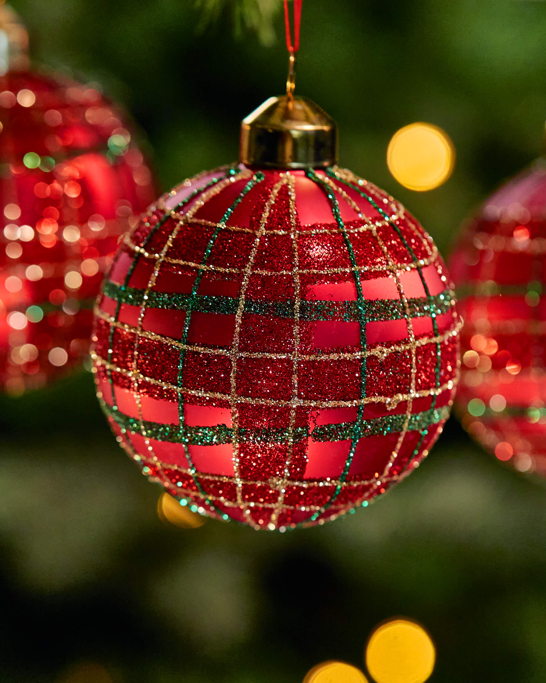 Holly Weihnachtskugel 3er-Pack 8cm