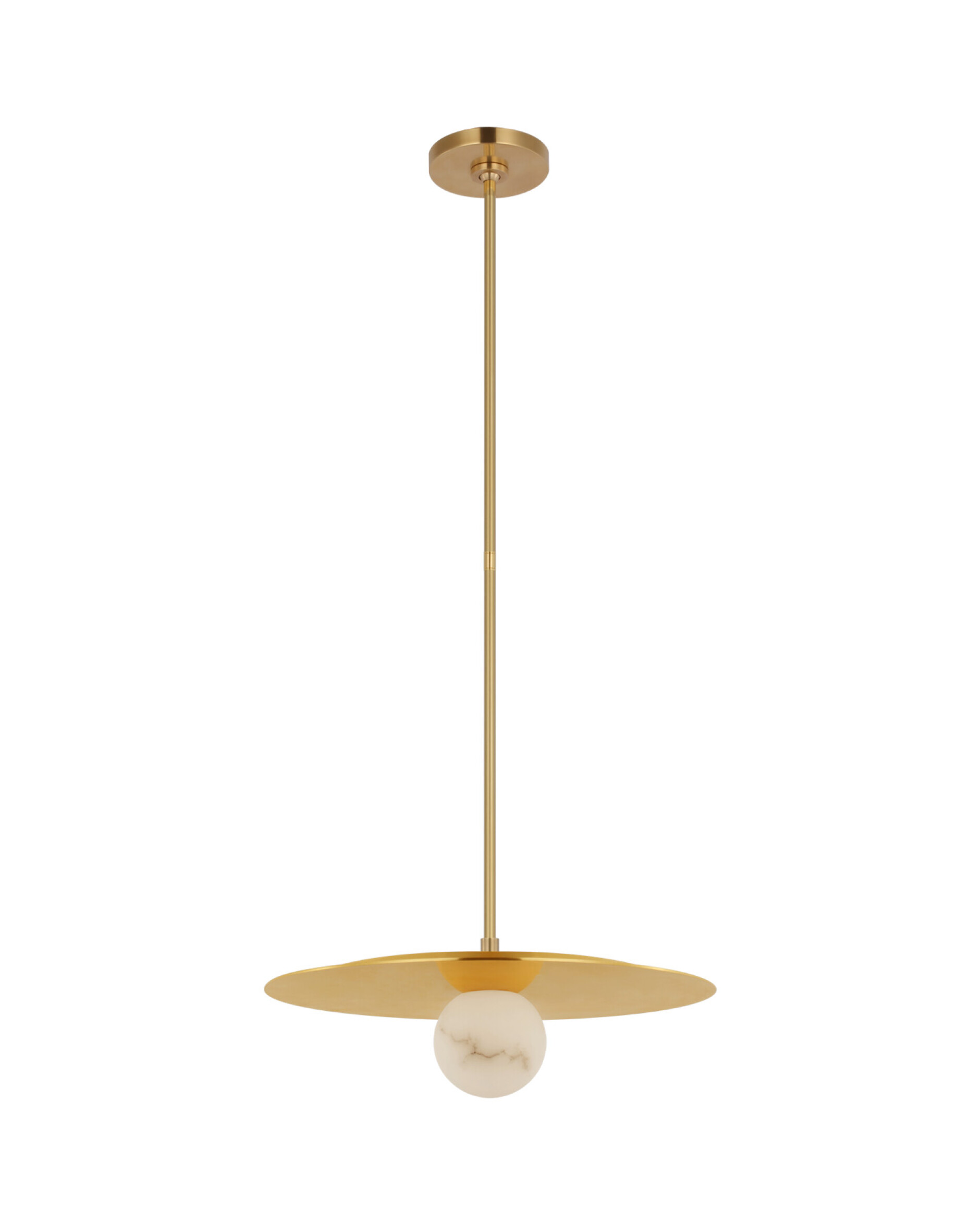 Pertica 18" Disc Pendant Mirrored Antique Brass