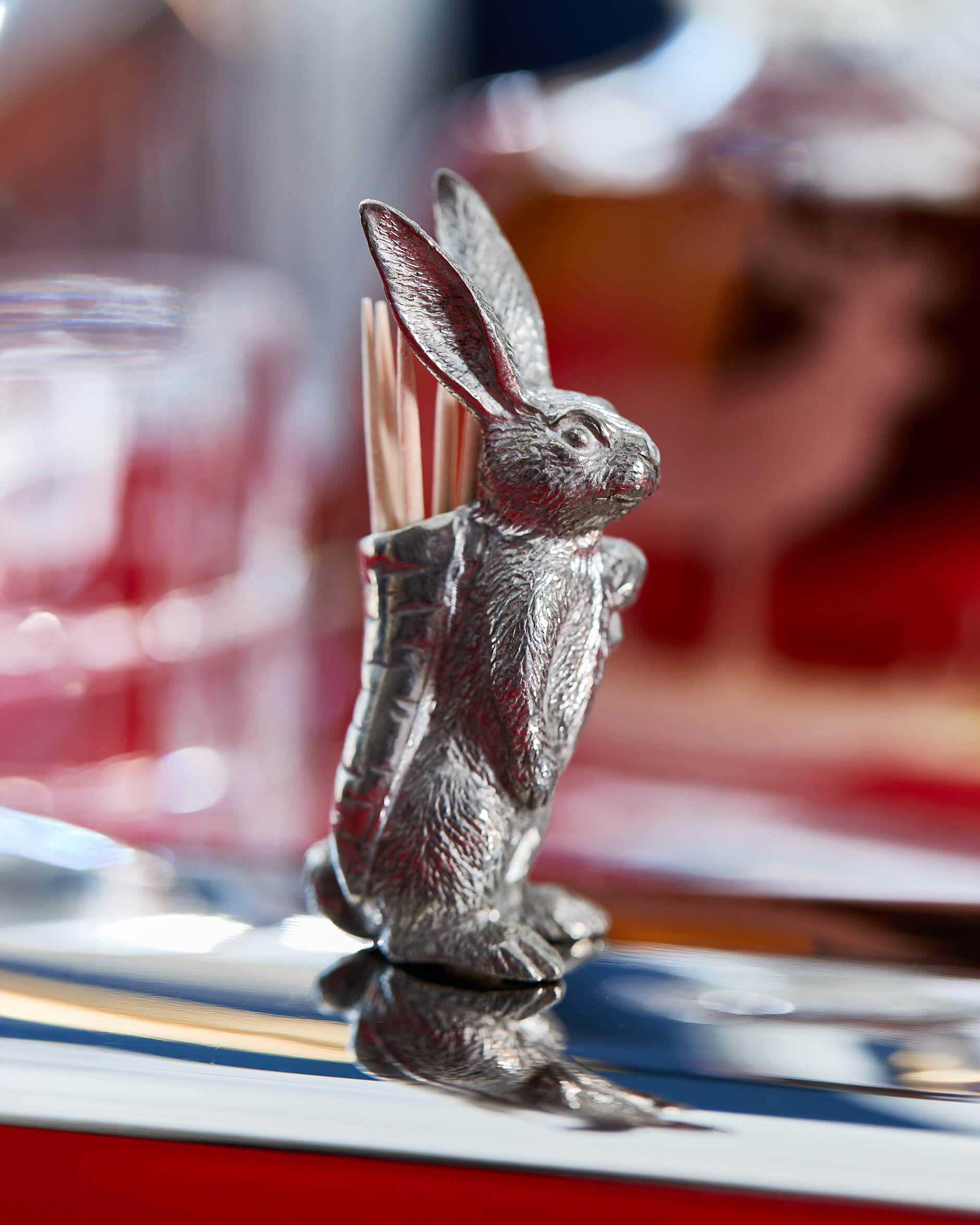 Kanin tandpetshållare tenn