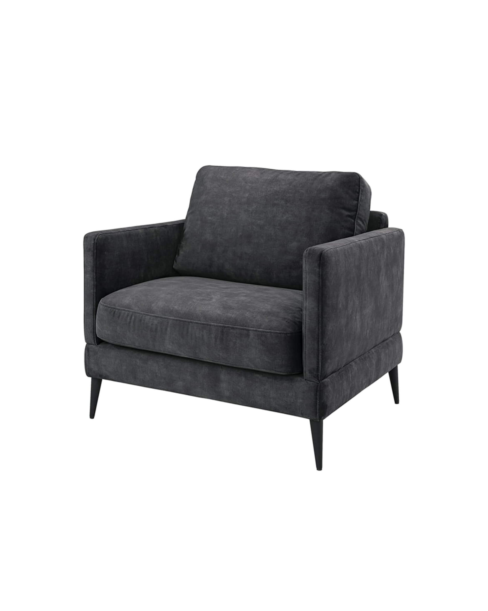 Andorra fåtölj velvet dark grey