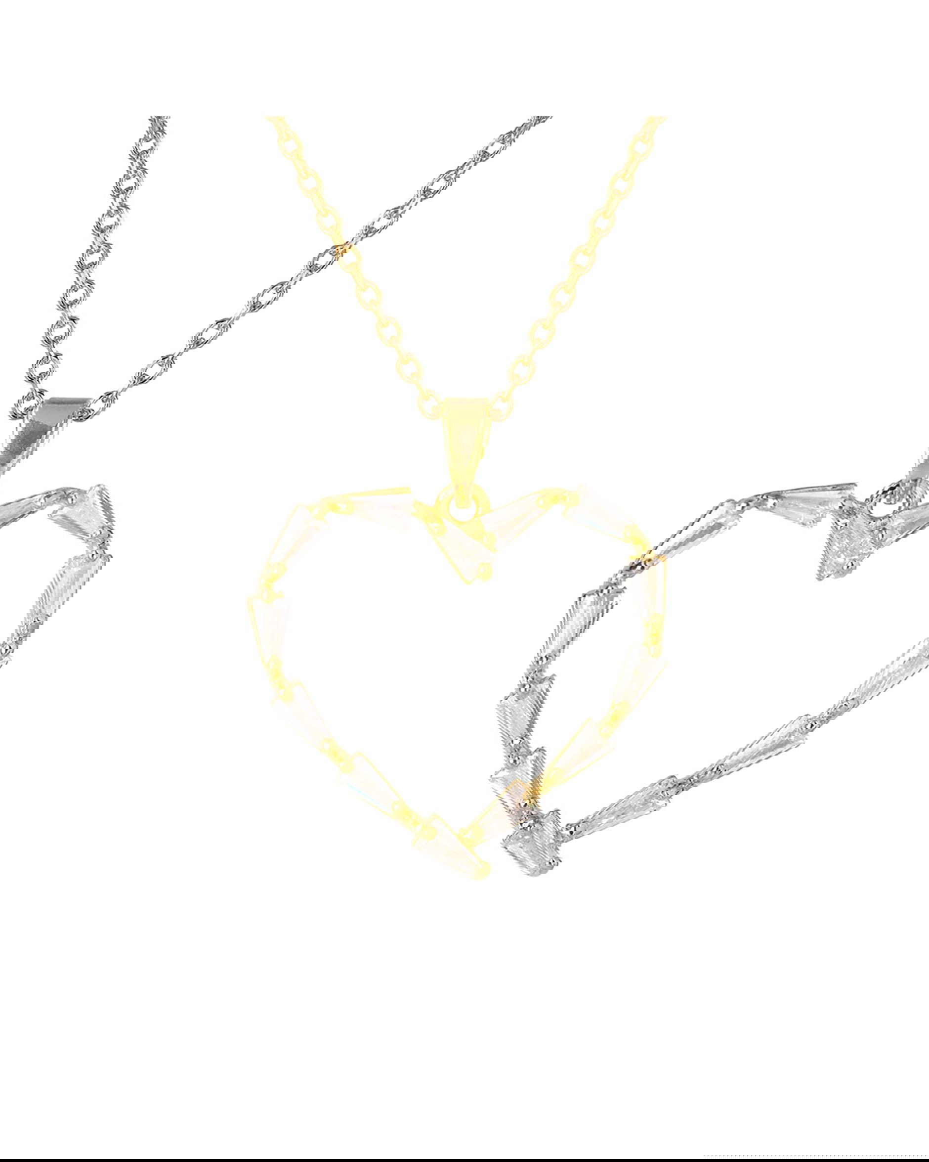 Baguette Heart halsband crystal