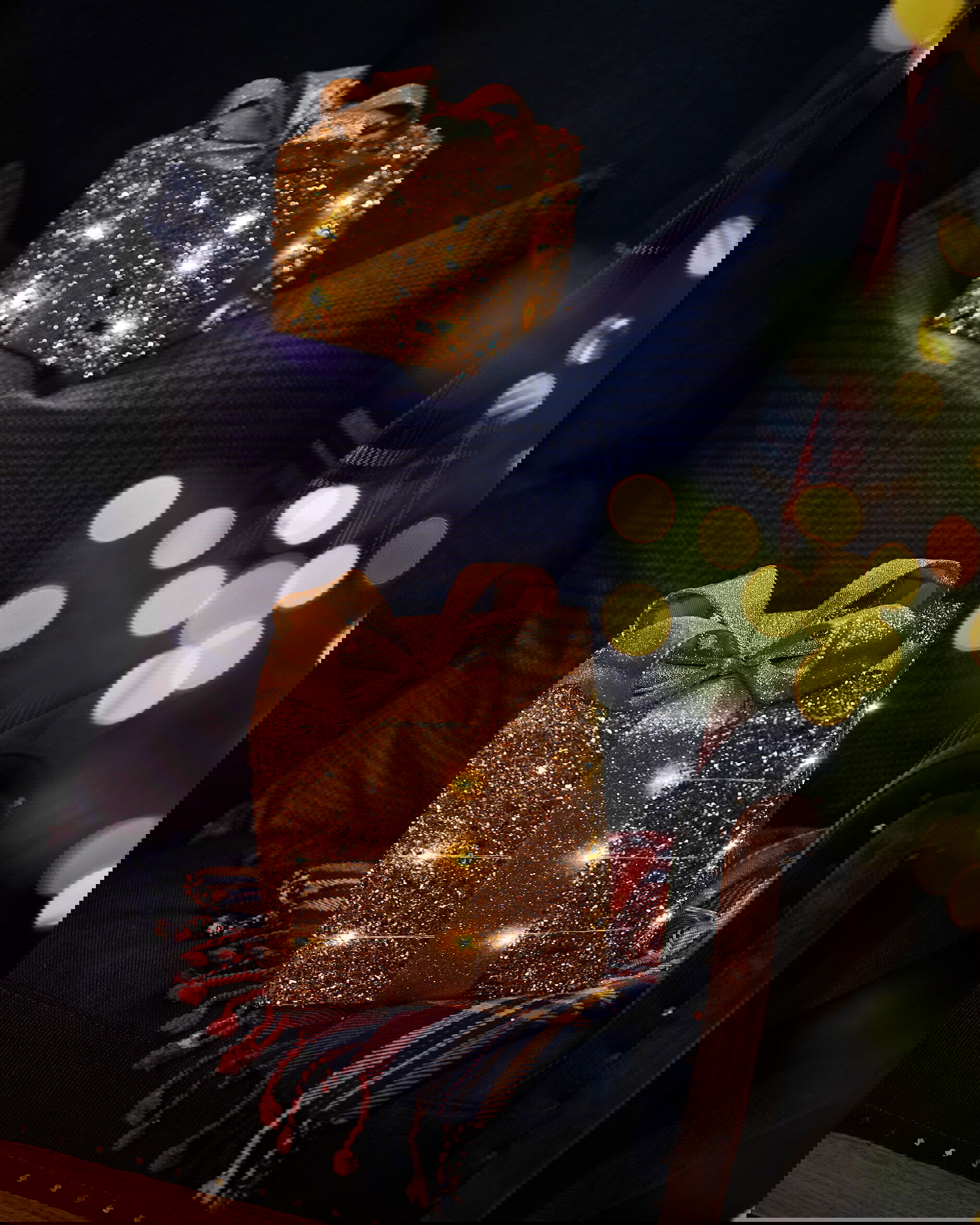 Trevor Paket LED Weihnachtsdekoration Champagner