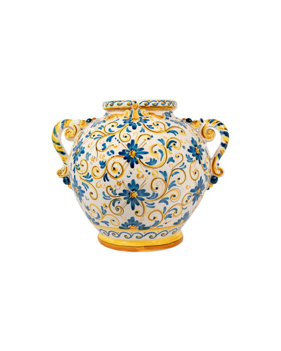 Aurelia urn blauw/geel