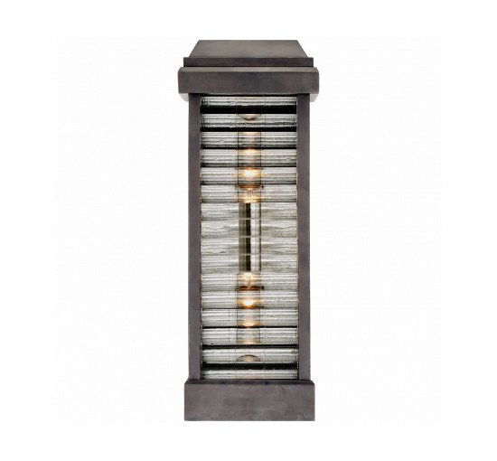 null - Dunmore Tall  Louver Rounded Glass Sconce Polished Nickel