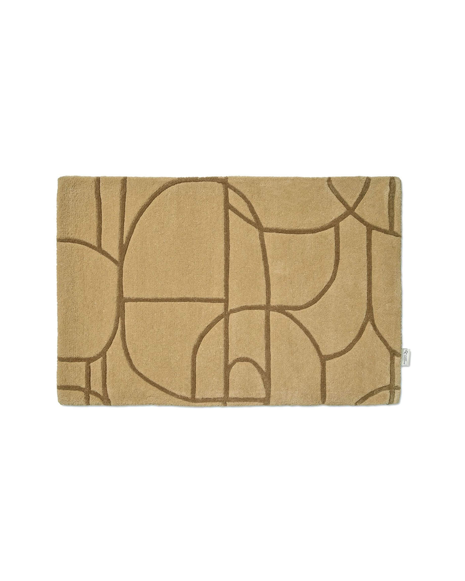 Modern Abstract dörrmatta mustard