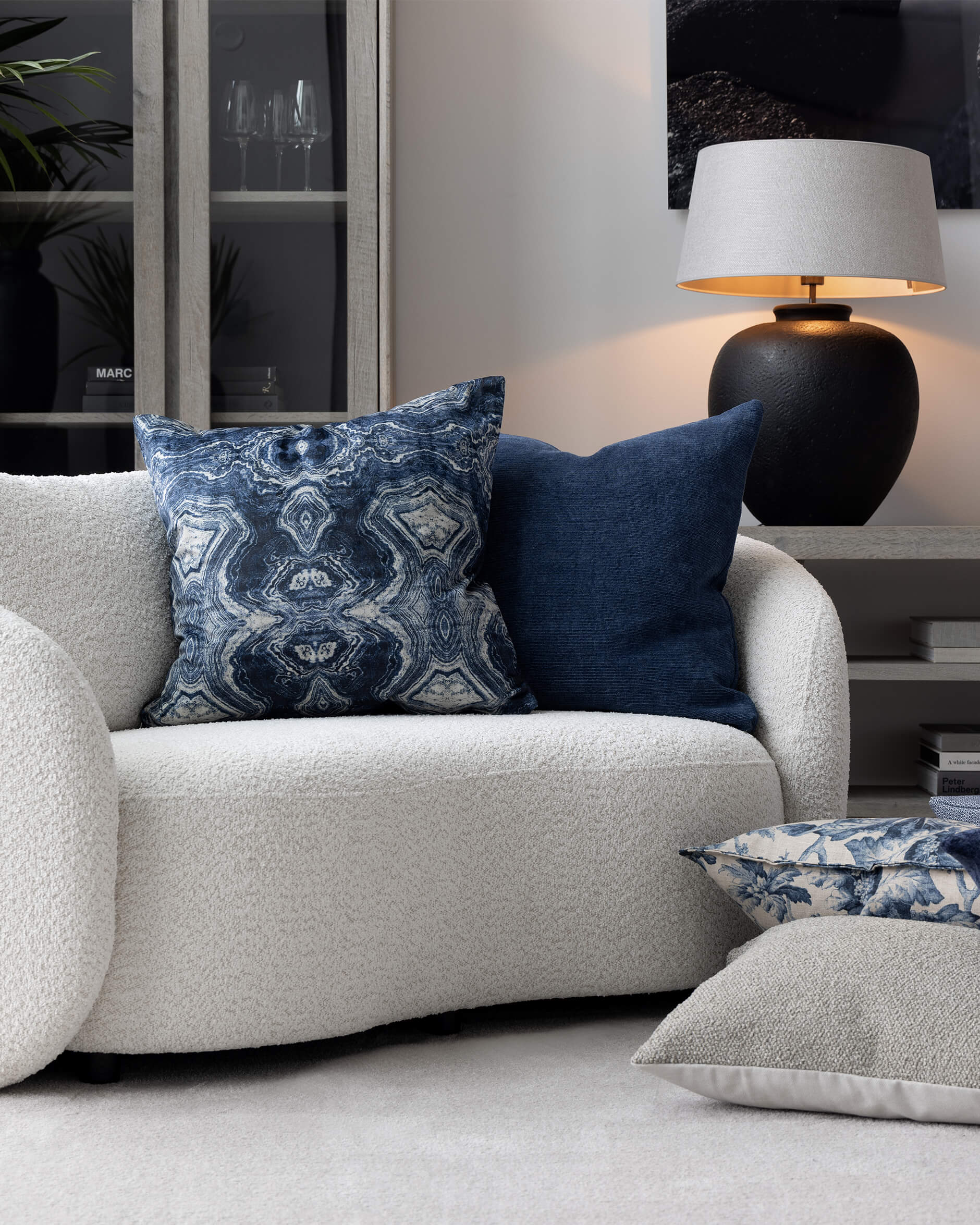 Deep Springs Cushion Cover Indigo OUTLET