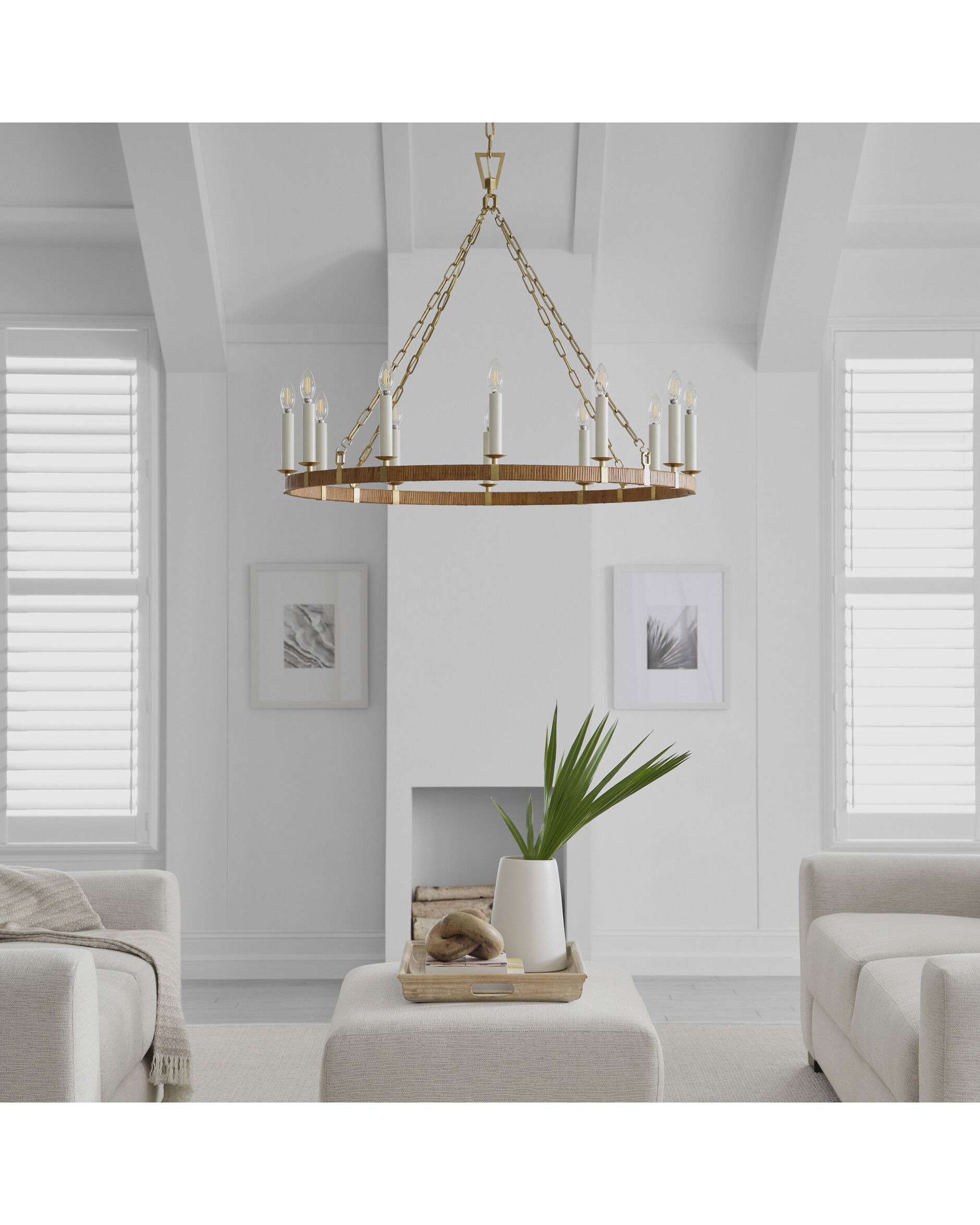 Darlana wrapped taklampa rund mässing L