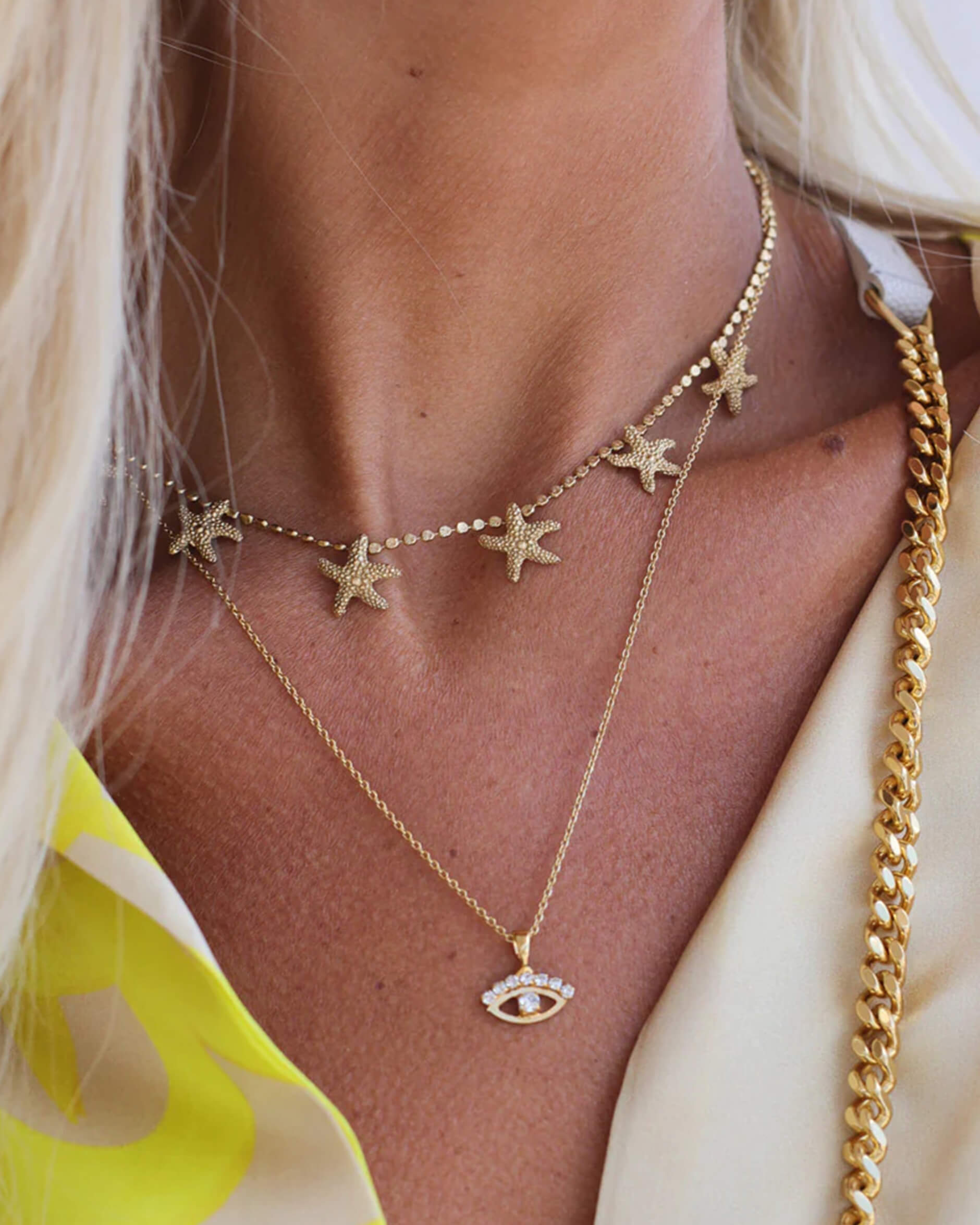 Petite Greek Eye necklace crystal