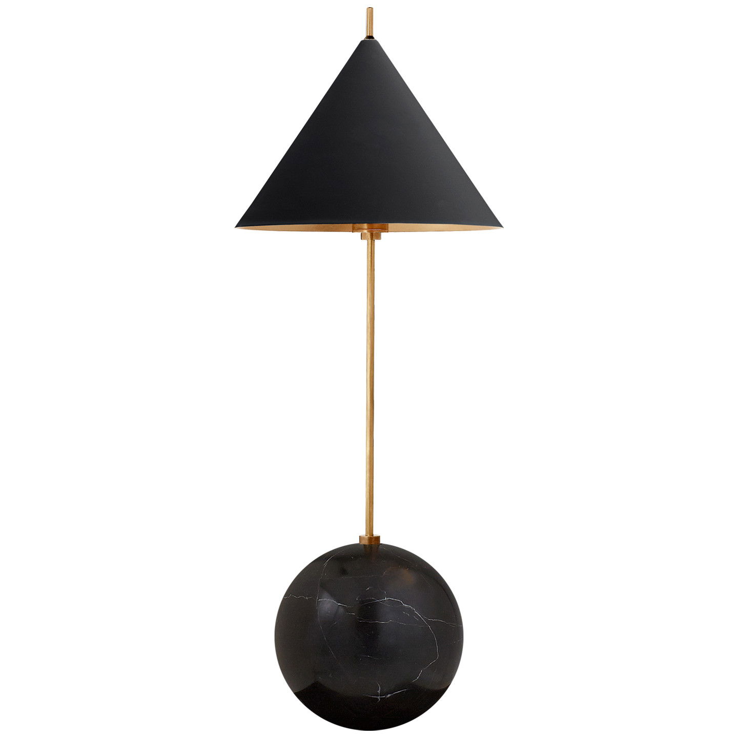 Cleo Orb Base skrivbordslampa antik mässing/svart