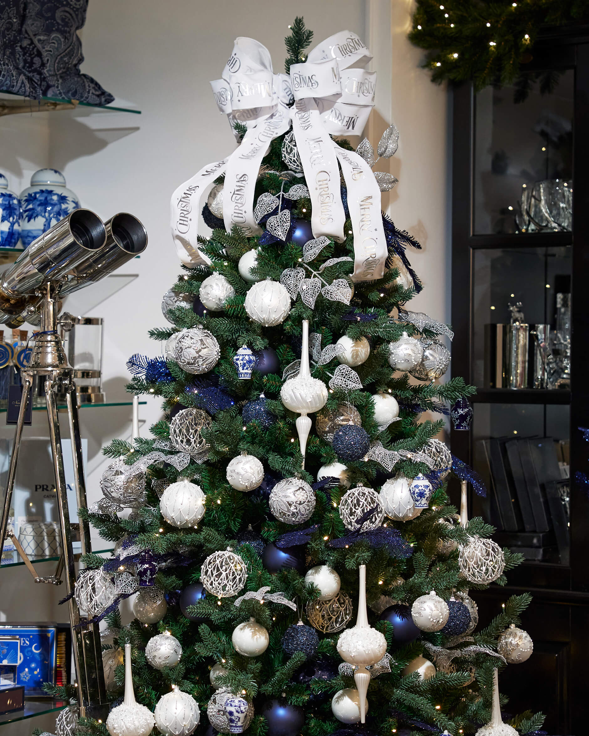 Merry Christmas -tekstiilinauha, valkoinen 9m