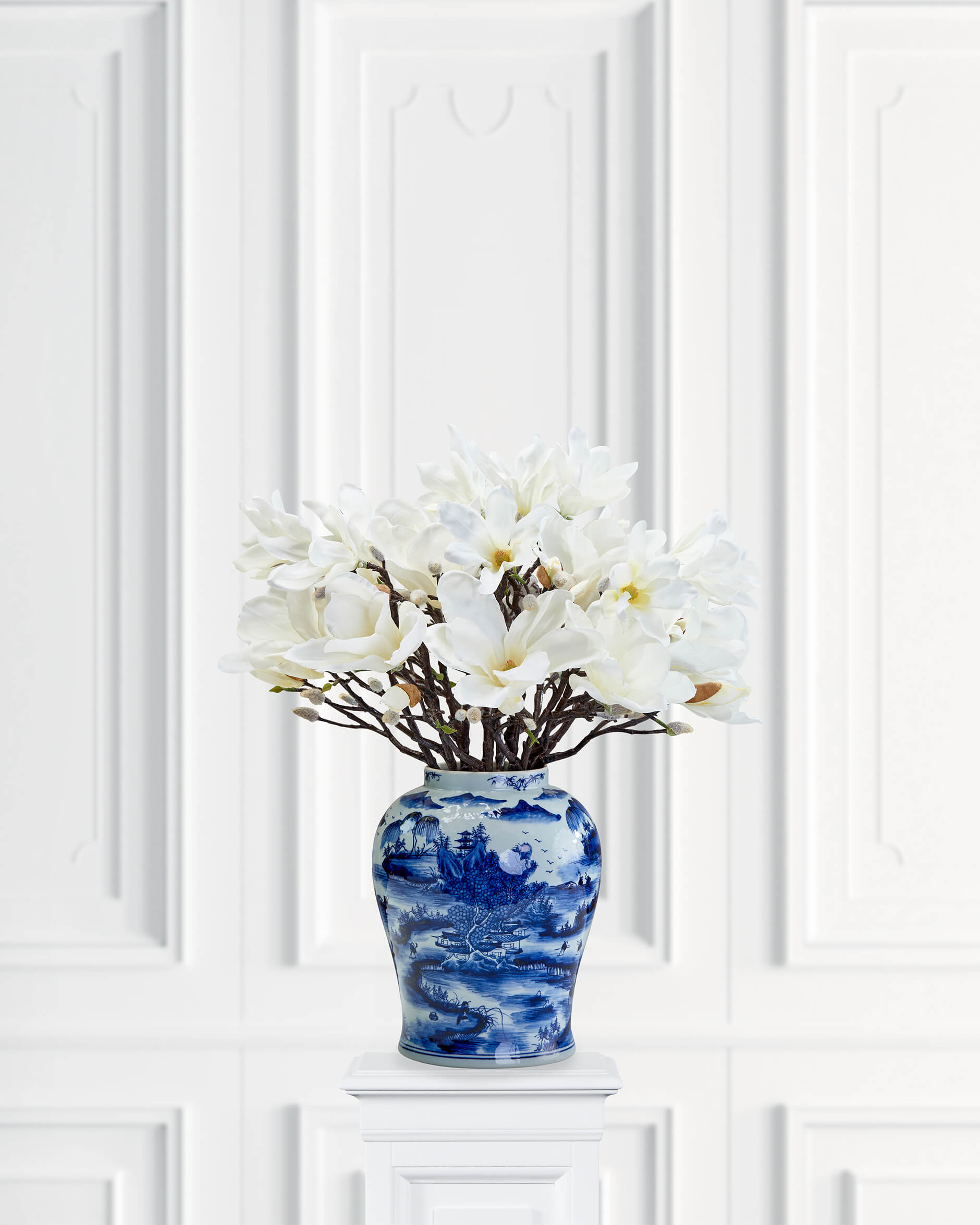 Magnolia snittblomma vit/gul