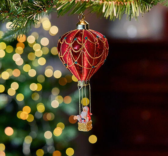 Rot - Bingham Heißluftballon Weihnachtsschmuck rot