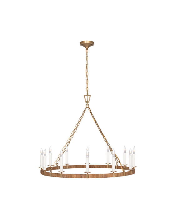 Darlana Wrapped Ring Chandelier rattan / antique brass